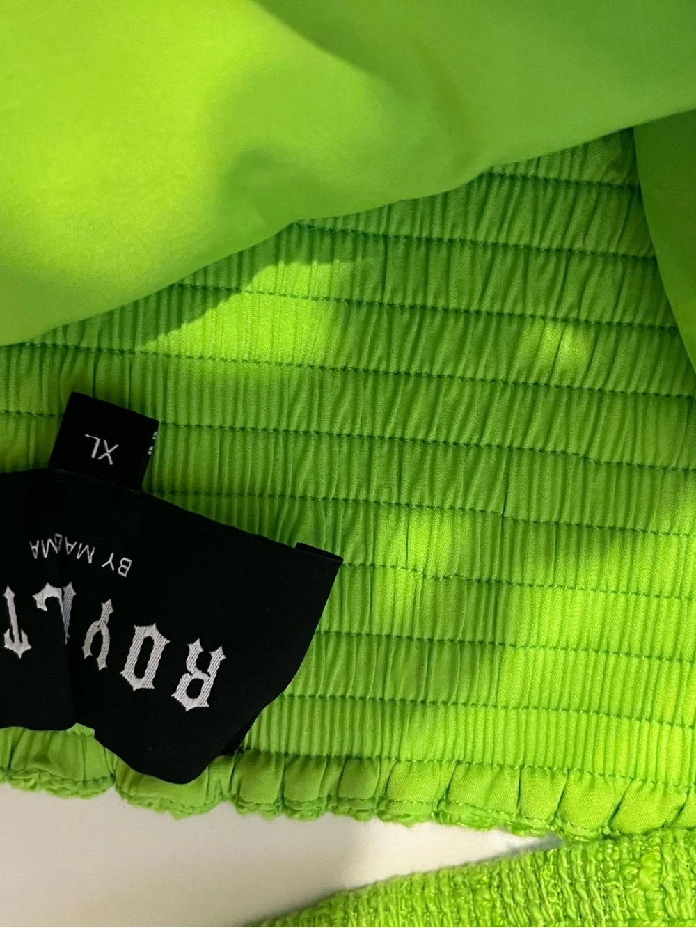 Bright Green Textured Women’s Shorts with Bralet top